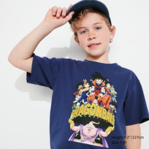 Blue Kids Uniqlo Dragon Ball Ut (Short-sleeve Graphic) T Shirts | USA ASLZI-4697