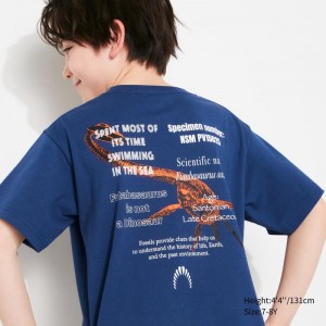 Blue Kids Uniqlo National Museum Of Nature And Science, Tokyo Ut (Short-sleeve Graphic) T Shirts | USA OPJYE-9234