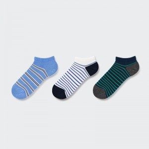 Blue Kids Uniqlo Short (3 Pairs) Socks | USA EKBDM-7421