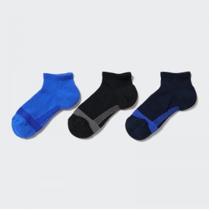 Blue Kids Uniqlo Short (3 Pairs) Socks | USA JHWOB-9415