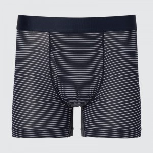 Blue Men Uniqlo Airism Striped Boxer Briefs | USA ADRCV-1579