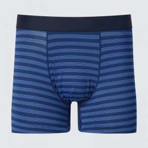 Blue Men Uniqlo Airism Striped Boxer Briefs | USA DGIUF-7102