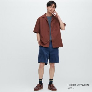 Blue Men Uniqlo Corduroy (8") Shorts | USA IFCZN-1690