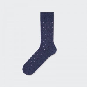 Blue Men Uniqlo Dotted Socks | USA VFAHW-6579