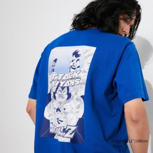 Blue Men Uniqlo Dragon Ball Ut (Short-sleeve Graphic) T Shirts | USA OKWTP-2849