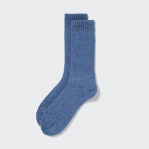 Blue Men Uniqlo Heattech Pile Socks | USA QMHSE-9753