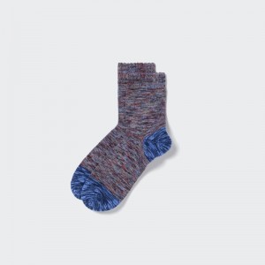 Blue Men Uniqlo Melange Half Socks | USA MBULA-1562