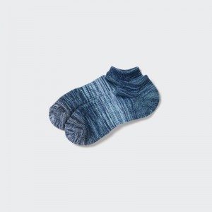 Blue Men Uniqlo Melange Short Socks | USA YKARZ-1469