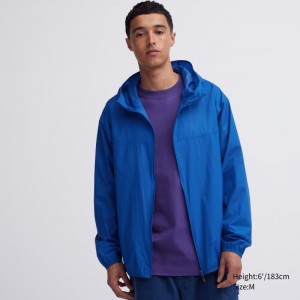 Blue Men Uniqlo Pocketable Uv Protection 3d Cut Parka | USA DAZBP-5082