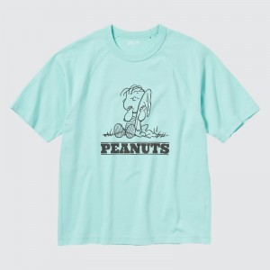 Blue Men Uniqlo Retro Peanuts Ut (Oversized Short-sleeve Graphic) T Shirts | USA VITDQ-2476