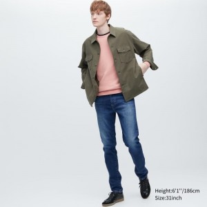 Blue Men Uniqlo Slim-fit Jeans | USA WLVHK-3504