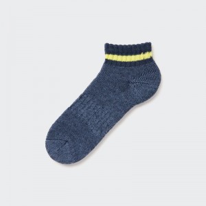 Blue Men Uniqlo Soft Pile Short Socks | USA RVCQK-1382