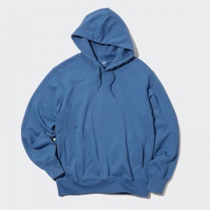 Blue Men Uniqlo Sweat Pullover Long-sleeve Hoodie | USA REOWI-3596