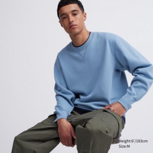 Blue Men Uniqlo Sweatshirt | USA NZYPH-2691