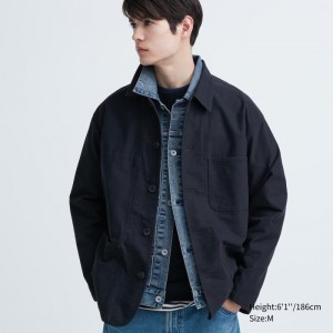 Blue Men Uniqlo Utility Jackets | USA RTYUA-8364