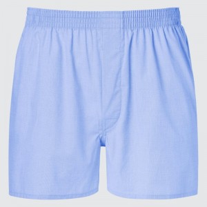 Blue Men Uniqlo Woven Broadcloth Briefs | USA WQLJE-5604