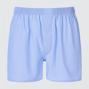 Blue Men Uniqlo Woven Broadcloth Trunks | USA ERIXW-8463