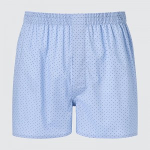 Blue Men Uniqlo Woven Dotted Trunks | USA CYBKP-4628