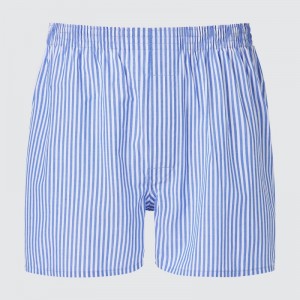 Blue Men Uniqlo Woven London Striped Trunks | USA VNTWH-1406