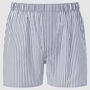 Blue Men Uniqlo Woven Striped Briefs | USA OVJSN-8215