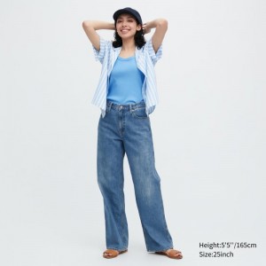 Blue Women Uniqlo Baggy Jeans | USA GYTVA-2714