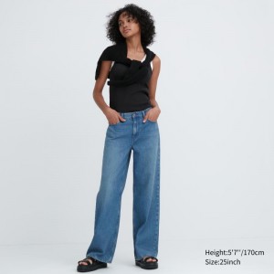 Blue Women Uniqlo Baggy Jeans | USA KWBFJ-9581