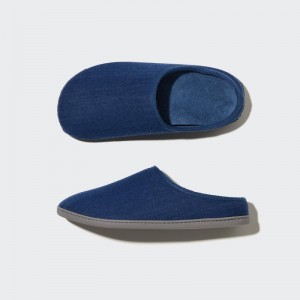 Blue Women Uniqlo Denim Like Room (Rubber Sole) Slippers | USA QSWIO-9286