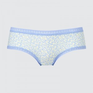 Blue Women Uniqlo Mini-flower Print Underwear | USA MTLGJ-4213