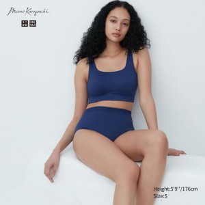 Blue Women Uniqlo Wireless (Seamless) (Mame Kurogouchi) Bras | USA YIBHX-9604