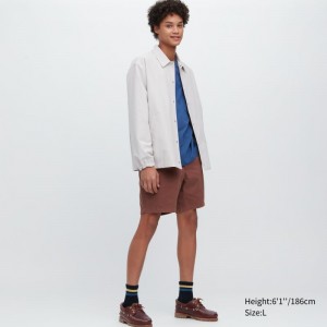 Brown Men Uniqlo Chino (7") Shorts | USA ZRHUY-0416