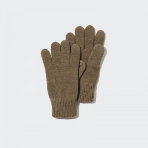 Brown Men Uniqlo Heattech Gloves | USA XDWFQ-6873