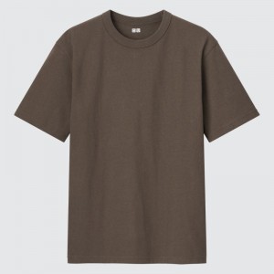 Brown Men Uniqlo U Crew Neck Short-sleeve T Shirts | USA HMAGP-4607