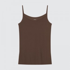 Brown Women Uniqlo Airism Camisole Tops | USA HVIMQ-1057