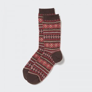 Brown Women Uniqlo Heattech Socks | USA CASZQ-1536