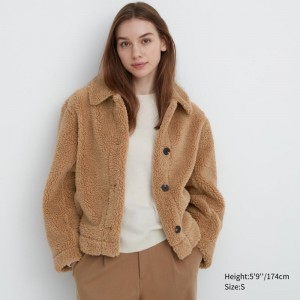 Brown Women Uniqlo Pile-lined Fleece Jackets | USA EISGP-5613