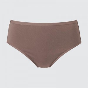 Brown Women Uniqlo Plain High-rise Underwear | USA ZMXIV-2340