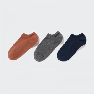 Brown Women Uniqlo Short (3 Pairs) Socks | USA ULMDY-8472