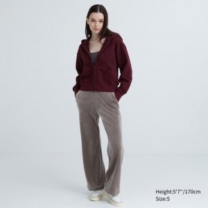 Brown Women Uniqlo Ultra Stretch Smooth Pants | USA ONIKQ-9246