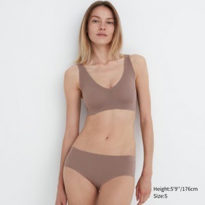 Brown Women Uniqlo Wireless (Ultra Relax) Bras | USA YAINK-1254