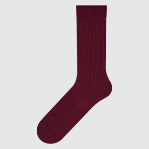 Burgundy Women Uniqlo Colorful 50 Socks | USA VJHFT-0241