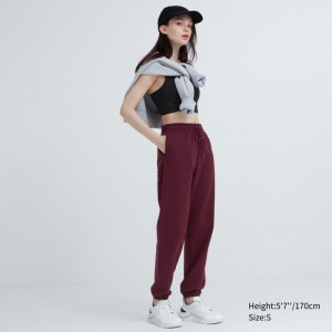 Burgundy Women Uniqlo Sweatpants Sweatpants | USA FICQS-3619