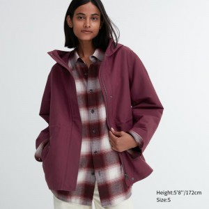 Burgundy Women Uniqlo Utility Parka | USA FLGAJ-1572