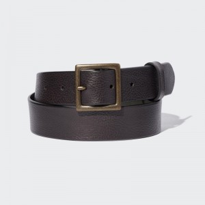 Dark Brown Men Uniqlo Italian Leather Vintage Belts | USA FIBEO-6253