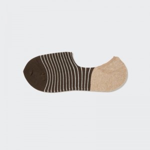 Dark Brown Men Uniqlo Striped Low Cut Socks | USA KEJXH-4375