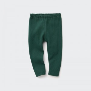 Dark Green Baby Uniqlo Full-length (Ribbed) Leggings | USA TXLVP-7638