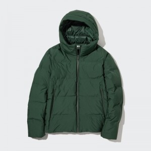 Dark Green Men Uniqlo 3d Cut Seamless Down Parka | USA LFGSZ-0735