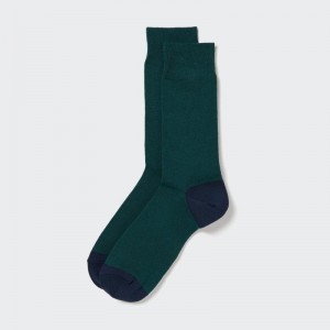 Dark Green Men Uniqlo Socks Socks | USA VTANH-6593