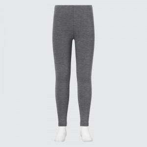 Dark Grey Kids Uniqlo Heattech Cotton (Extra Warm) Leggings | USA MSFRK-8349