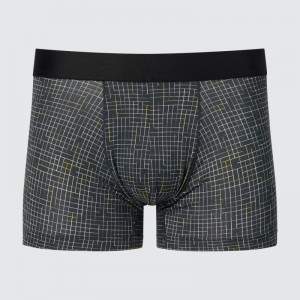 Dark Grey Men Uniqlo Airism Low-rise Printed Boxer Briefs | USA KWNED-2837