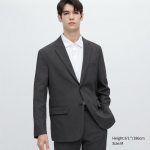 Dark Grey Men Uniqlo Airsense (Wool Like) (Ultra Light) Jackets | USA AJNTE-2794